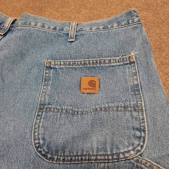 CARHARTT (44 x 32) Original Dungaree Fit Carpenter Jeans Blue - Picture 3 of 7